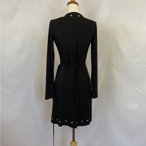 MICHAEL Michael Kors Black Studded Wrap Dress Sz P/S EUC - Picture 8 of 9